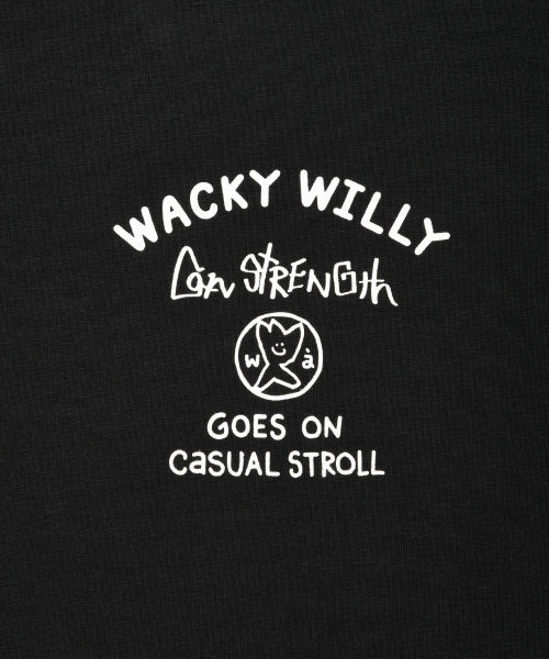 Wakiwillie typo graphic short-sleeved T-shirt black