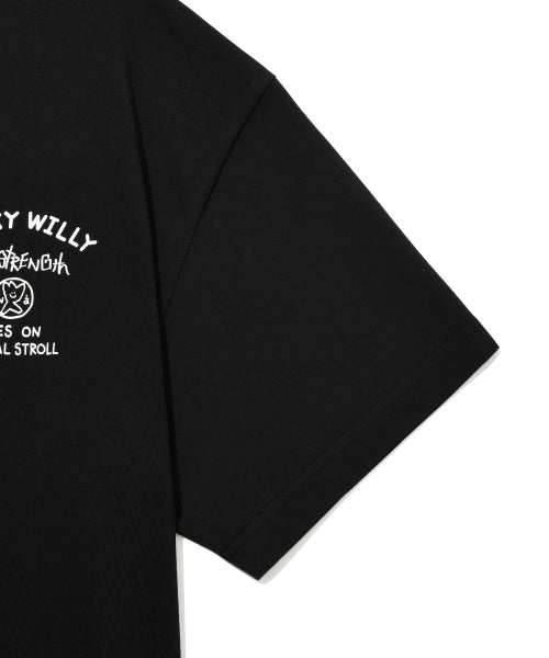 Wakiwillie typo graphic short-sleeved T-shirt black