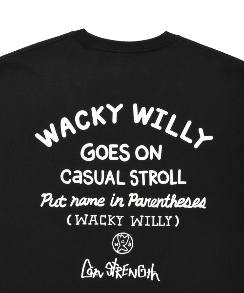 Wakiwillie typo graphic short-sleeved T-shirt black