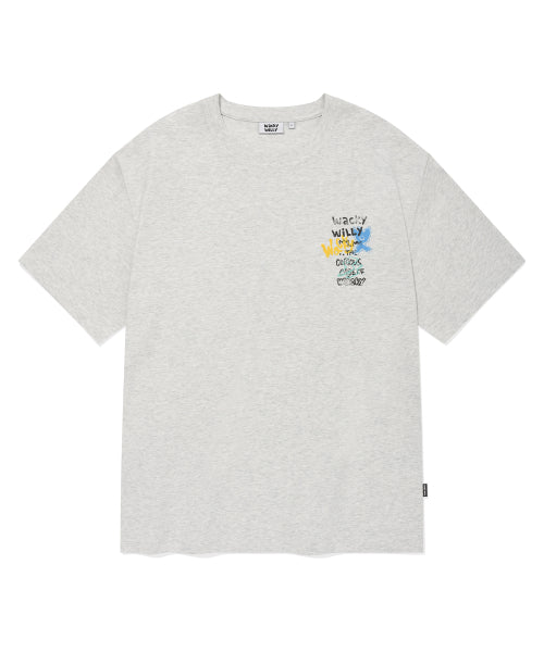 Spray Graphic Short Sleeve T-shirt Light Gray