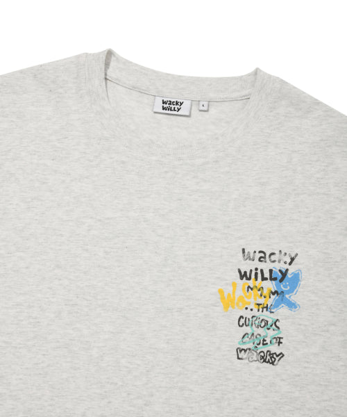 Spray Graphic Short Sleeve T-shirt Light Gray