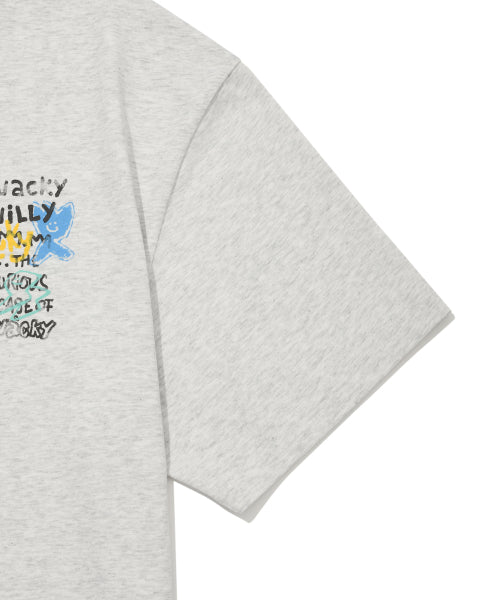 Spray Graphic Short Sleeve T-shirt Light Gray