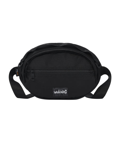 Corduroy webbing sling bag black