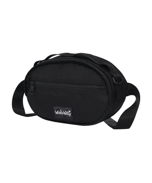 Corduroy webbing sling bag black