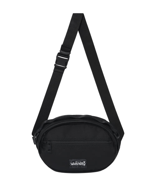 Corduroy webbing sling bag black