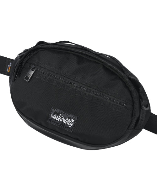 Corduroy webbing sling bag black