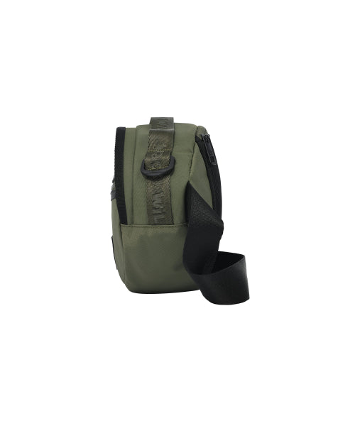 Corduroy webbing sling bag khaki
