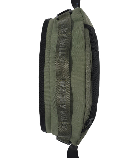 Corduroy webbing sling bag khaki