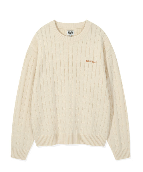Basic Cable Tissue Pullover Cream