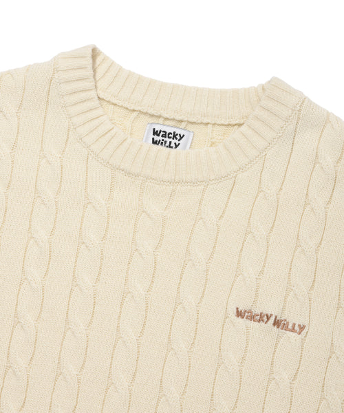 Basic Cable Tissue Pullover Cream