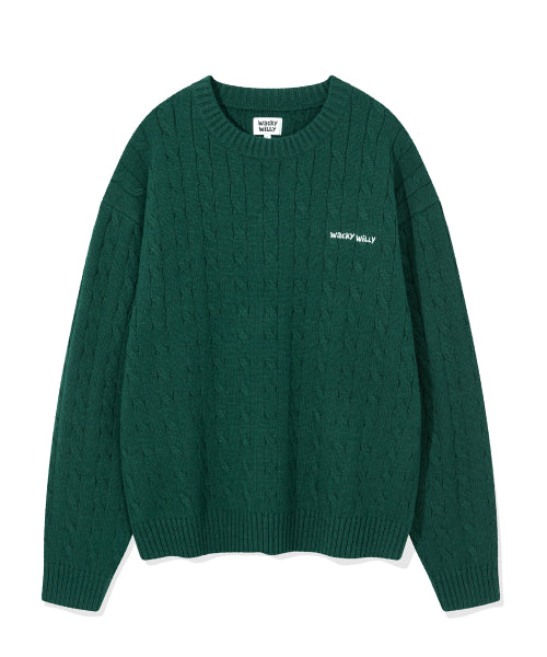 Basic Cable Organization Pullover Green
