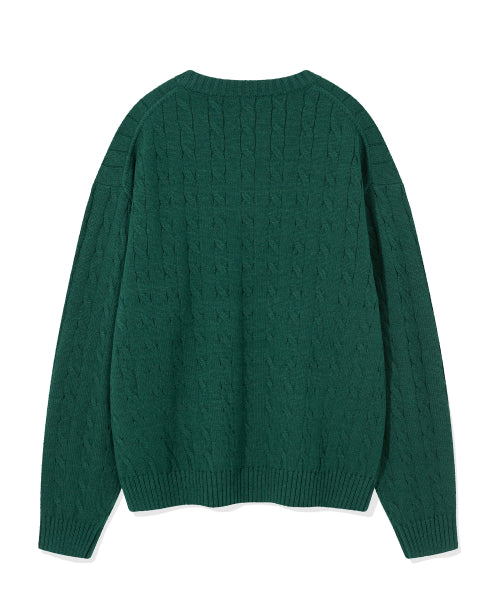 Basic Cable Organization Pullover Green