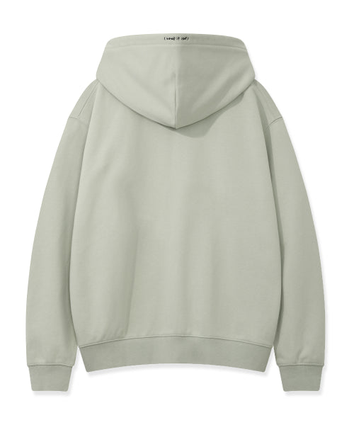 Basic logo hooded zip-up green