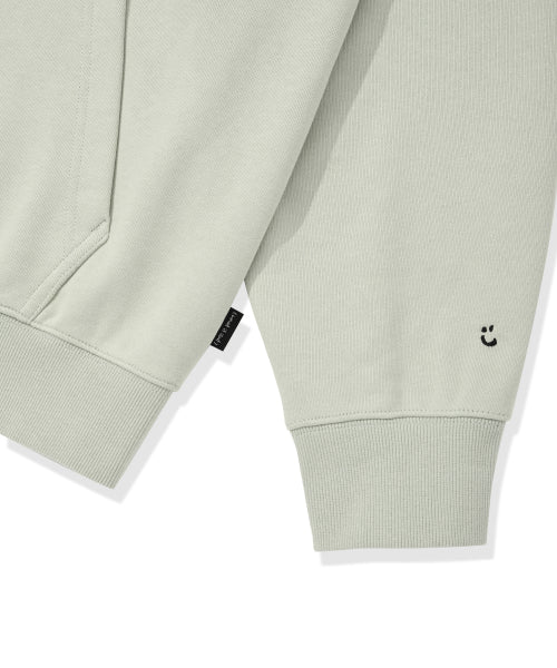 Basic logo hooded zip-up green