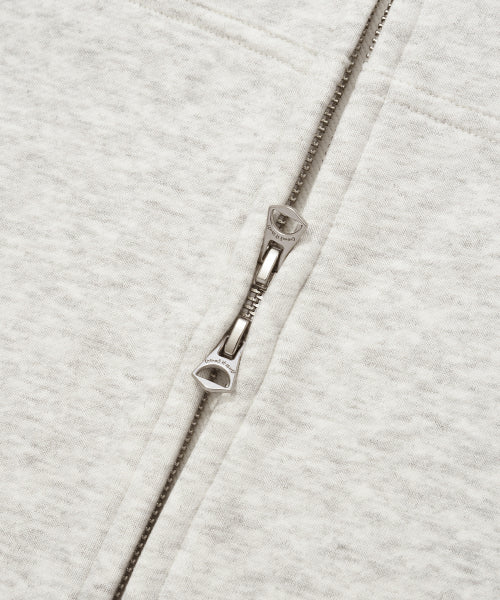 Basic Logo Hooded Zip-Up Light Gray