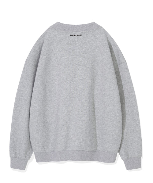 Jersey V-neck pocket cardigan gray