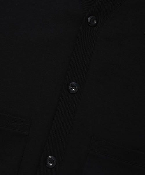 Jersey V-neck pocket cardigan black