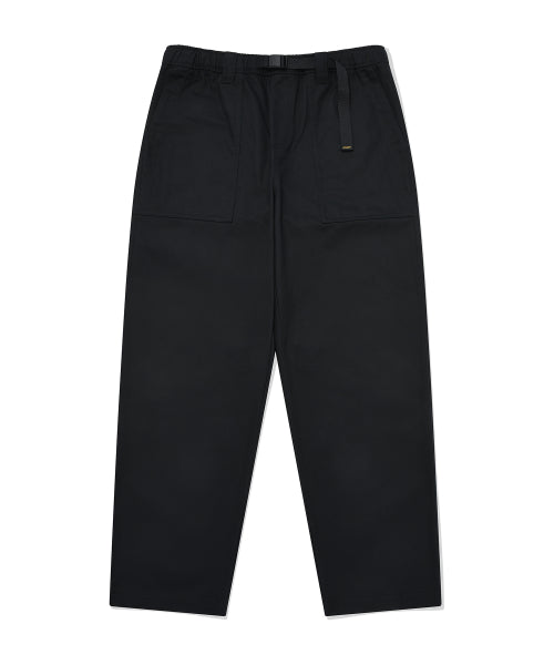Webbing Belt Cotton Pants Black