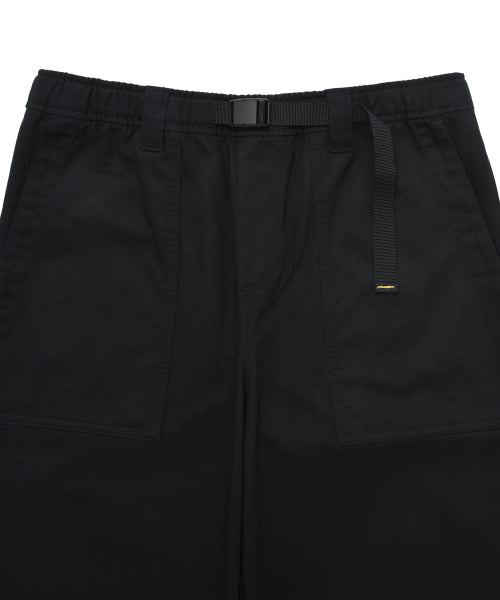 Webbing Belt Cotton Pants Black