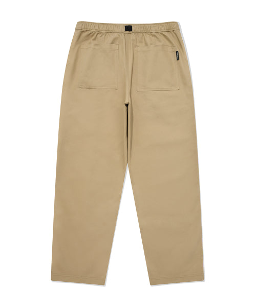 Webbing Belt Cotton Pants Beige
