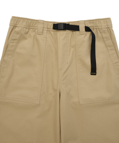 Webbing Belt Cotton Pants Beige
