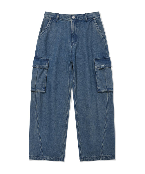 cargo denim pants blue