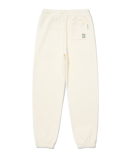 typo graphic sweatpants cream