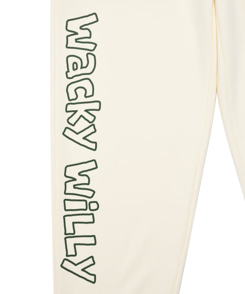 typo graphic sweatpants cream