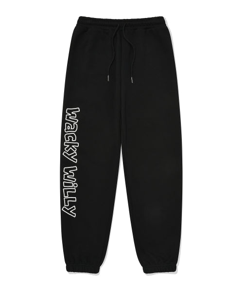 typo graphic sweat pants black