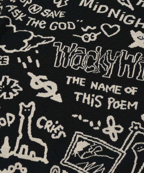 Graffiti Jacquard Pullover Black