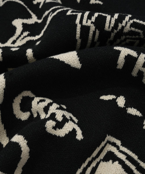 Graffiti Jacquard Pullover Black