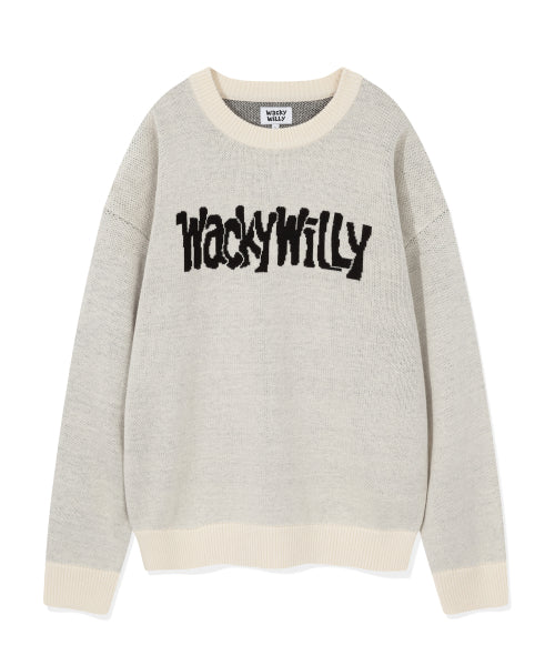 Lettering Pullover Sweater Ivory