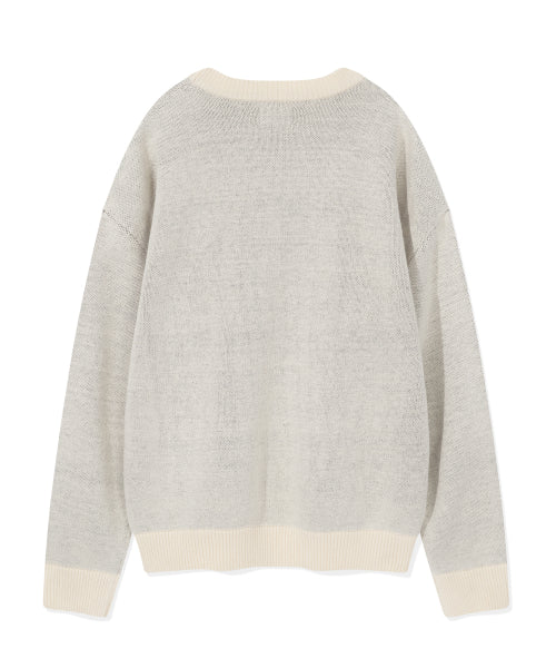 Lettering Pullover Sweater Ivory
