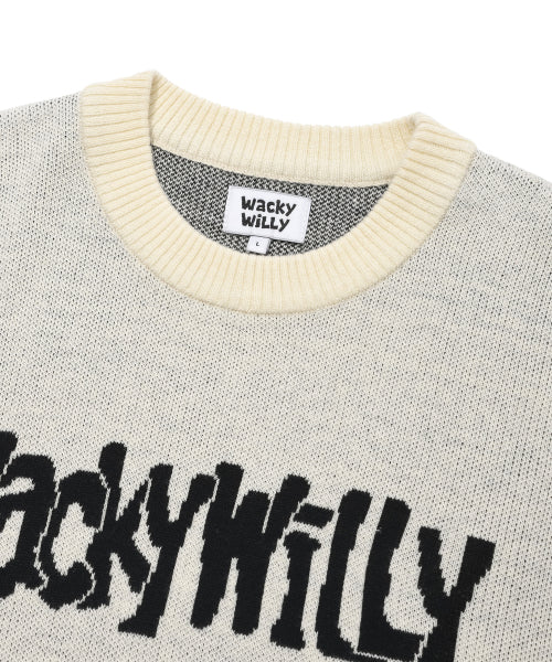 Lettering Pullover Sweater Ivory