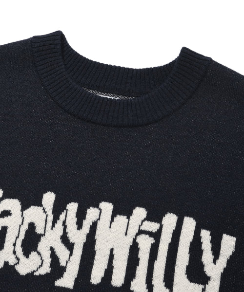 Lettering Pullover Sweater Navy