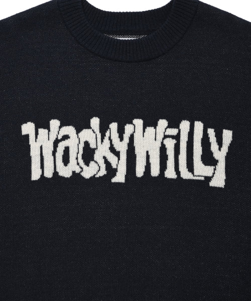 Lettering Pullover Sweater Navy
