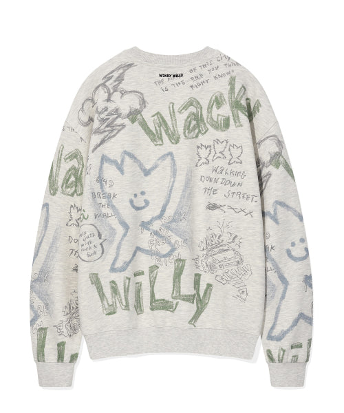 Spray graphic sweatshirt oatmeal