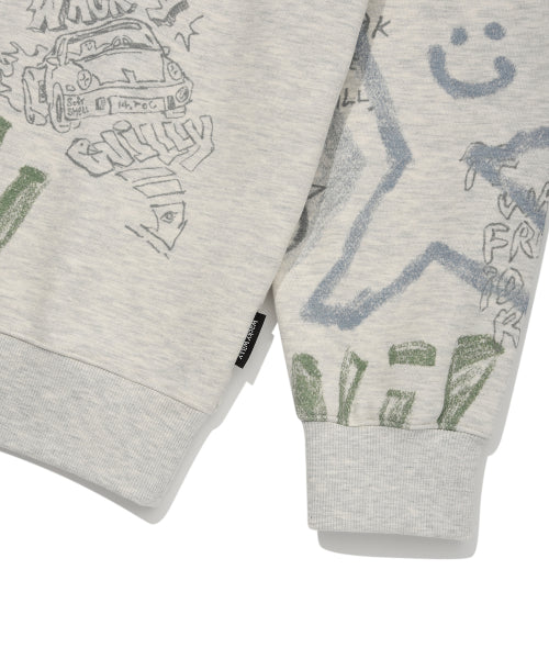 Spray graphic sweatshirt oatmeal
