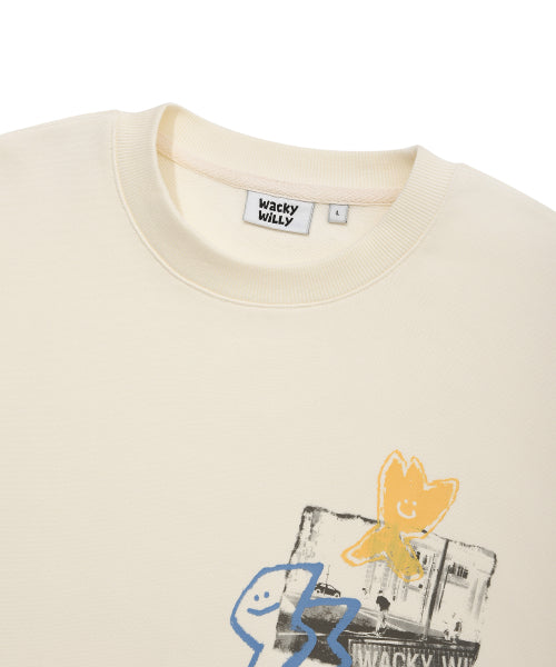 Graffiti sweatshirt cream