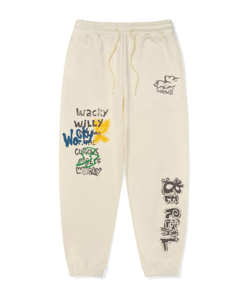 Spray graphic sweatpants cream