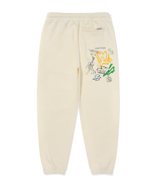 Spray graphic sweatpants cream