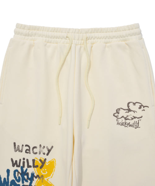 Spray graphic sweatpants cream