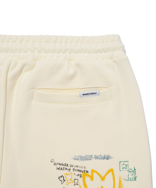 Spray graphic sweatpants cream