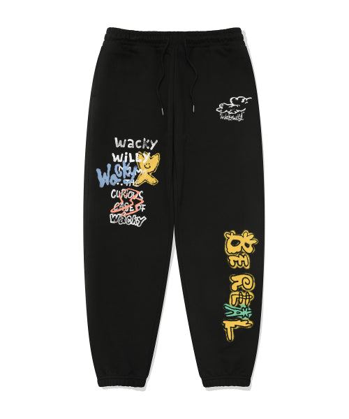 Spray Graphic Sweat Pants Black
