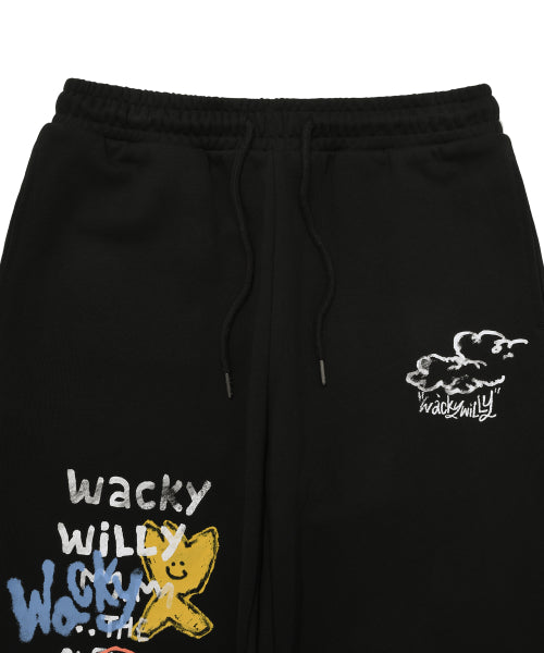 Spray Graphic Sweat Pants Black