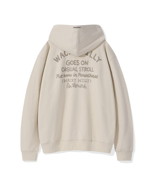 Lettering Heavy Zuri Hood Beige