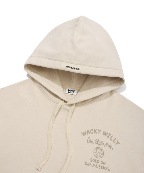 Lettering Heavy Zuri Hood Beige