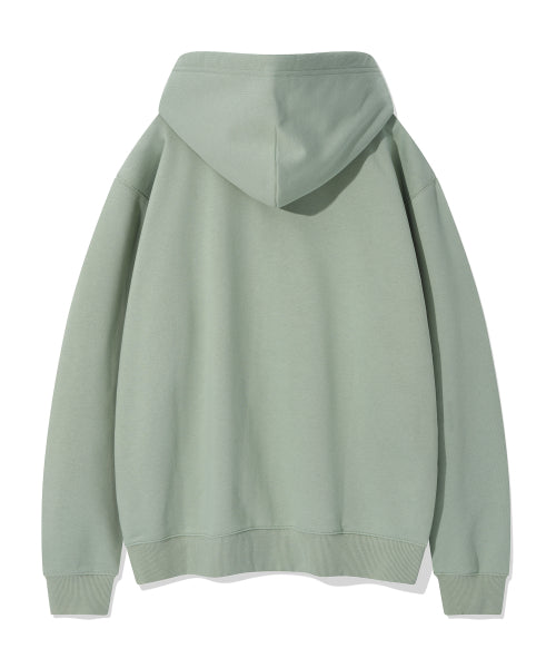 Applique Hooded Zip-Up Green