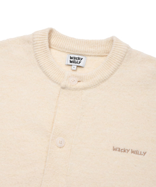round neck cardigan cream