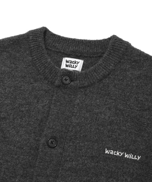 Round neck cardigan dark gray